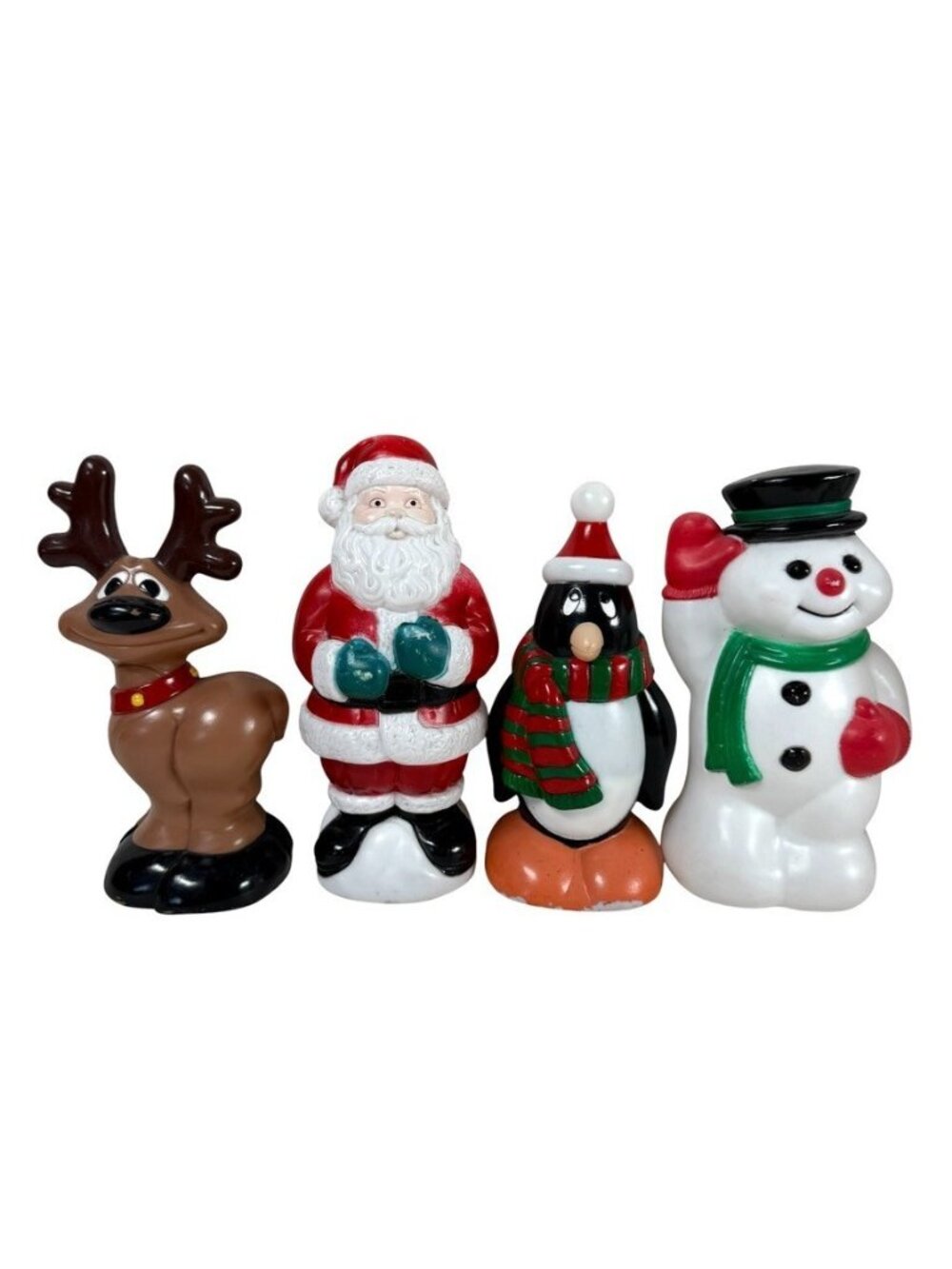 Empire Santa Snowman 9" Pathway Blow Mold Light Toppers Lot Of 4